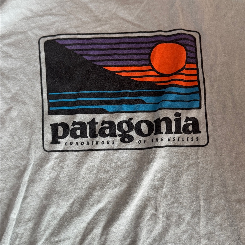 Patagonia Kids Light Blue Sunset Graphic Tee - Picture 3 of 4
